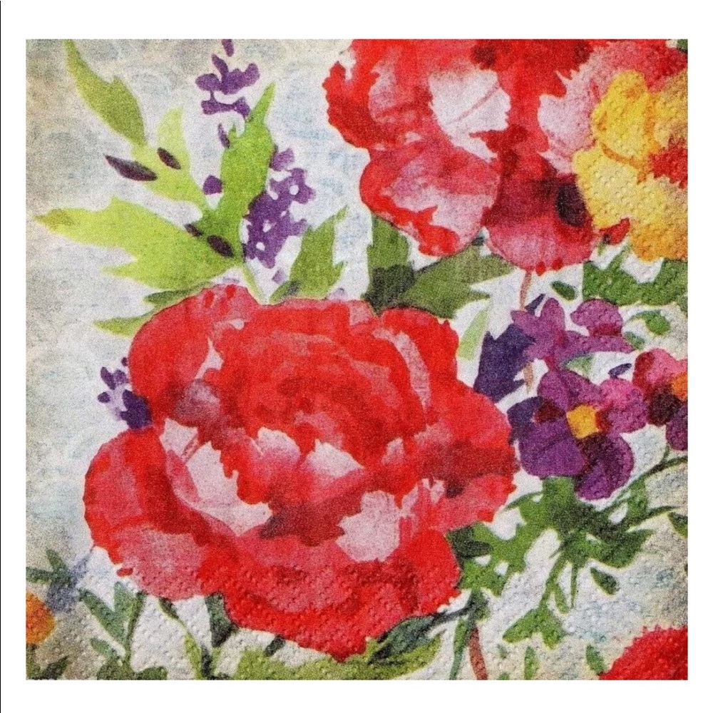 Hoffmaster Set of 36 Cocktail Beverage Napkins ~ Floral Garden (8620)